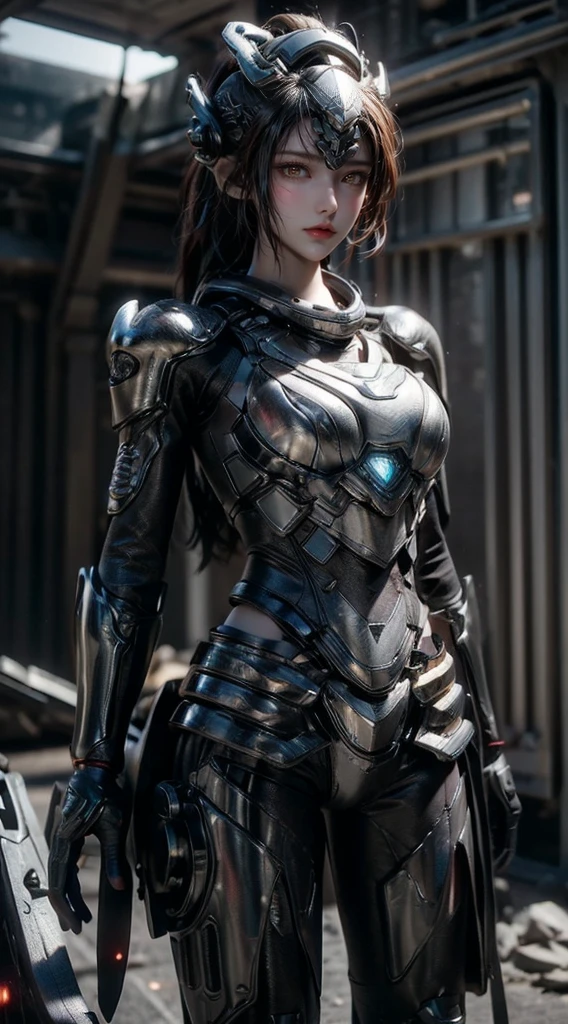 ((top-quality)), ((​masterpiece)), (detaileds:1.4), 。.。.。.。.。.3D, Beautiful Cyberpunk Woman Image,nffsw(HighDynamicRange),Ray traching,NVIDIA RTX,Hyper-Resolution,Unreal 5,Sub-surface scattering,PBR Texturing,Postprocess,Anisotropy Filtering,depth of fields,Maximum clarity and sharpness,multi-layer texture,Albedo and specular maps,Surface Shading,Accurate simulation of light-material interactions,perfectly proportions,Octane Rendering,Two-tone lighting,Wide aperture,Low ISO、White Balance、thirds rule、8K Raw、(((Armor with a black dragon design))),((Clothes are tattered)),((Clothes are stained with dirt or dust))