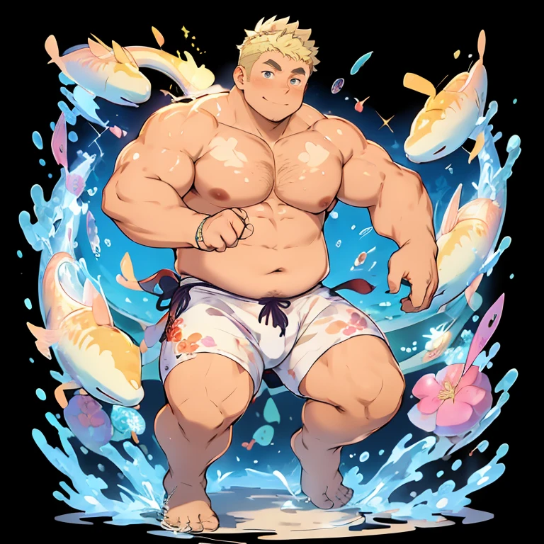 Chubby, fat, voluptuous, male, sumou, yukata, anime, illustration