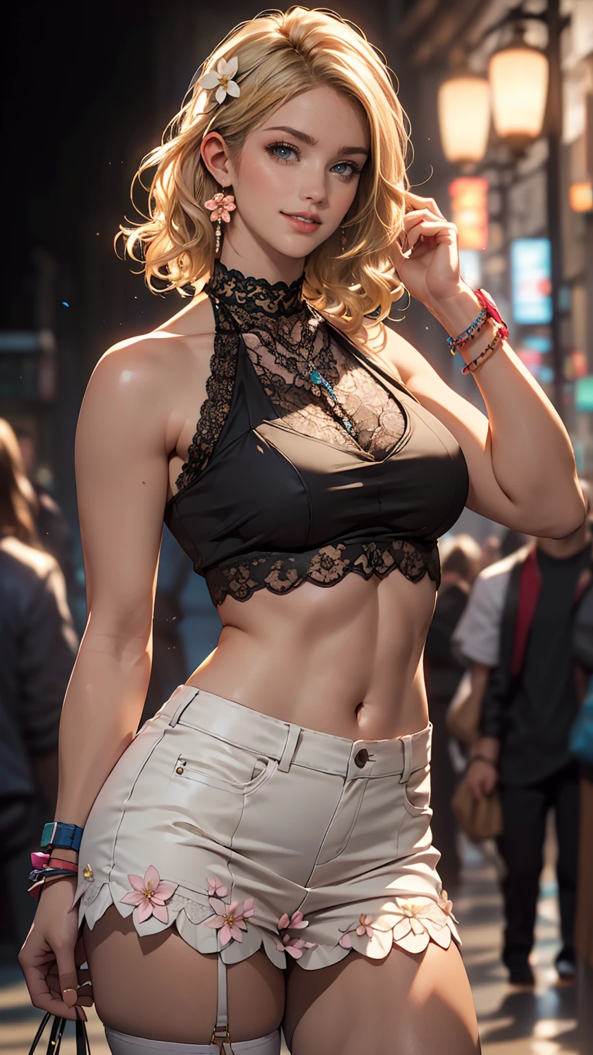 photo of the world's most beautiful artwork with Chun-Li from Street Fighter II, sensual lingerie transparent support, in Times Square, trending in ArtStation, CGSociety, Intricate, High detail, sharp, dramatic, photorealistic painting art by greg Rutkowski