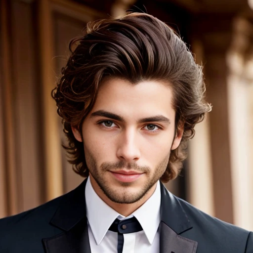 a handsome jew man with stylish hair.