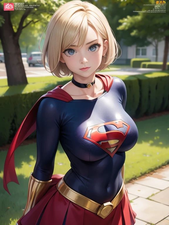 (Best Quality,4K,8K,hight resolution,masutepiece:1.2),Ultra-detailed,Realistic:1.37,Super masterpiece,Short-haired supergirl stuck in a quagmire、large full breasts、Looking at the camera、Glossy costume、a choker、Covered in mud、Weekly magazine cover、Splattering droplets