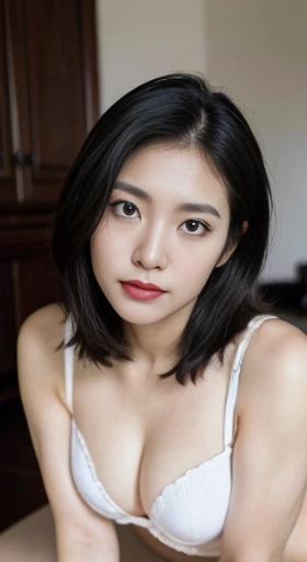 A mature Korean mom named Jinju, at the age of 32, still maintains a slim figure with her big breasts. Kneeling and begging in her living room with a distressed expression on her face, she wears a white bra, kneel at floor with sad face (Hyper-realistic, Ultra detailed: 1.4)

(Best quality, 8k, masterpiece: 1.3)
Sharp focus: 1.2
1 woman
Mature beauty: 1.4 breasts: 1.3
Sad face: 1.1
Loose blouse
Black cotton trous