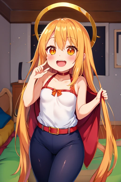 ((highest quality)), ((masterpiece)), (be familiar with), Perfect Face, indoor, Bedroom, Watching the audience,
One woman, Thor,
Open Mouth, Ecstatic expression, blush, smile,
Small breasts, Flat Chest, Young Girl, , , Girl,
Long Hair, Golden Hair, Orange eyes, Long Hair,
Leg spread,