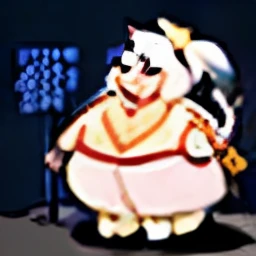 cartoon lines,woman,fat,cute,shout