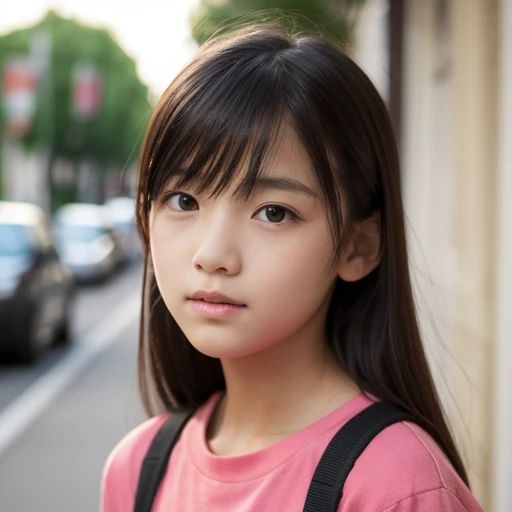 lens: 135mm f1.8,(Highest quality), (Beautiful 14 year old Japanese girl), (Moist lips), Narrow eyes, double eyelid,Delicate clavicle,Flat Chest,Shortcuts, shame, A faint smile,
(Spotted sunlight:1.2), Dramatic lighting,
(School Uniform), (Sunburned skin:0.2),Full body photo、Full Body Focus、Standing upright with your back against a wall and facing forward、Upper Body、Hip
