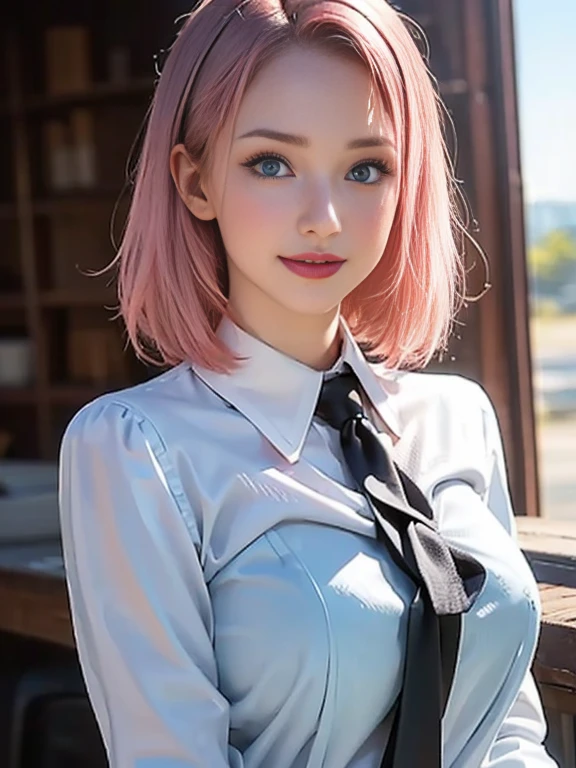(best quality, 8k, photorealistic:1.5), (solo, one girl:1.5),(shine a bright light on women),(ultimate beautiful girl),(shiny skin),(oily skin),(pink hair:1.5),(short hairstyle:1.3),(cool beauty),Blush brown makeup , dark eye makeup , use pink glossy lipstick,(big beady eyes girl:1.5),(droopy eyes girl:1.5),(blue eyes:1.5),(thin girl:1.5),(baby face girl:1.5),(sex appeal),(sweet smelling girl),(she works for low wages),(kind-hearted woman),(she has a nice smile),(woman with a happy look),(she is very sociable),(from a very poor family),(virgin girl),(She is a secret pervert.),(she covertly lewd),(she looks so erotic),chuuChloe,(woman with very soft breasts),(woman fantasizing about sex),(allurement),(impressive eyes:1.5),(clean girl),(affability),(cute smile),(good personality),(serious personality),(wants sex),(want to masturbate),(want to have sex forcibly),(relaxing time),(hair ornaments),(compassion),(impurity),(love filled),(get horny),(No love experience),(private room),(teenager),(childish smile),(ribbon tie blouse:1.5)