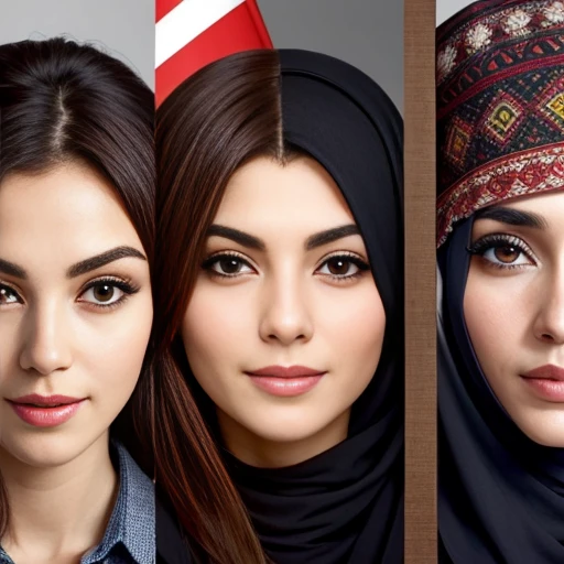 group of lebanese focus on face.