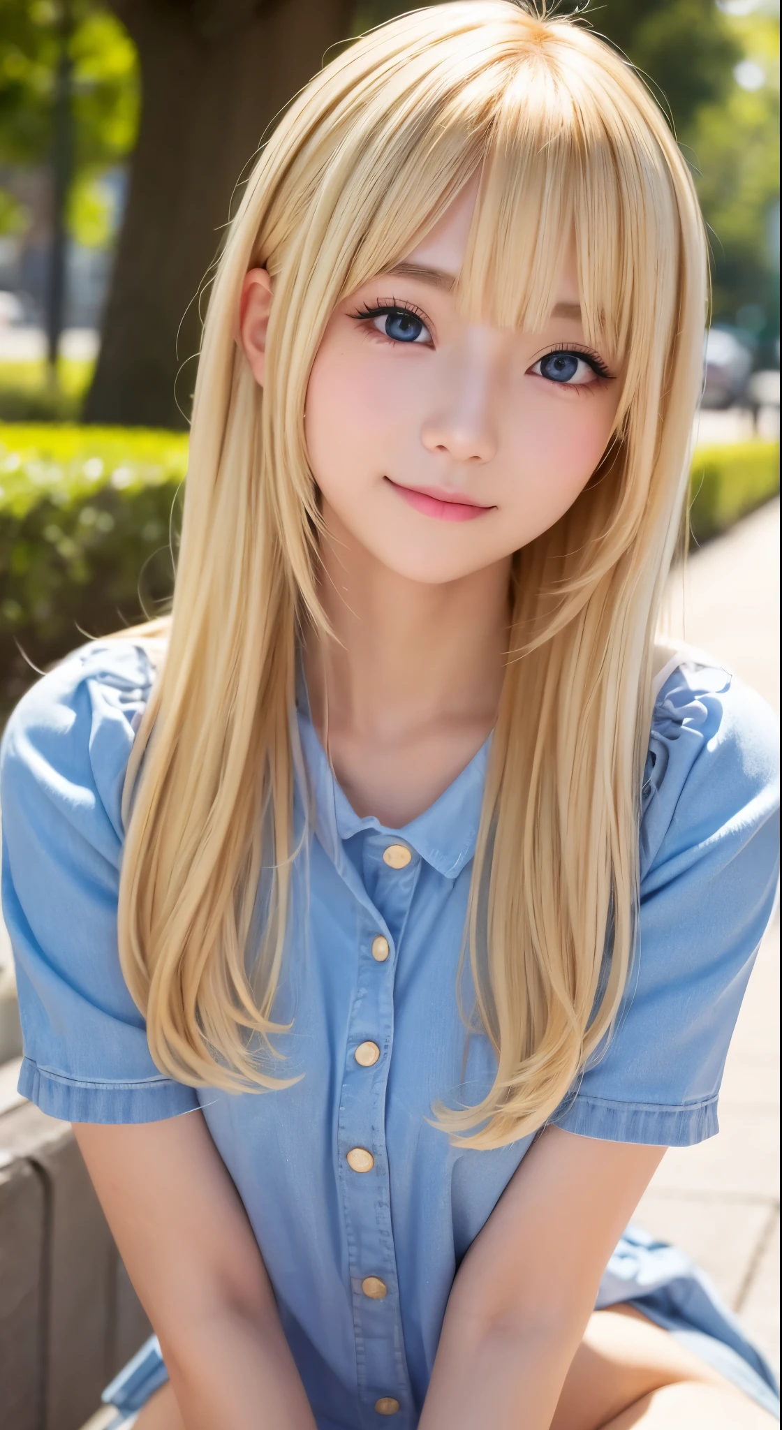 ツインテールセクシーとてもShiny非常にキュートで美しい顔、Shiny非常に美しい肌、Very beautiful and cute ???? eyes、very long beautiful、Shiny、Silky blonde hair、A very beautiful and cute 18 year old girl、big, bright, 美しく輝くbright青い目、Small Face Beauty、Cheek highlight