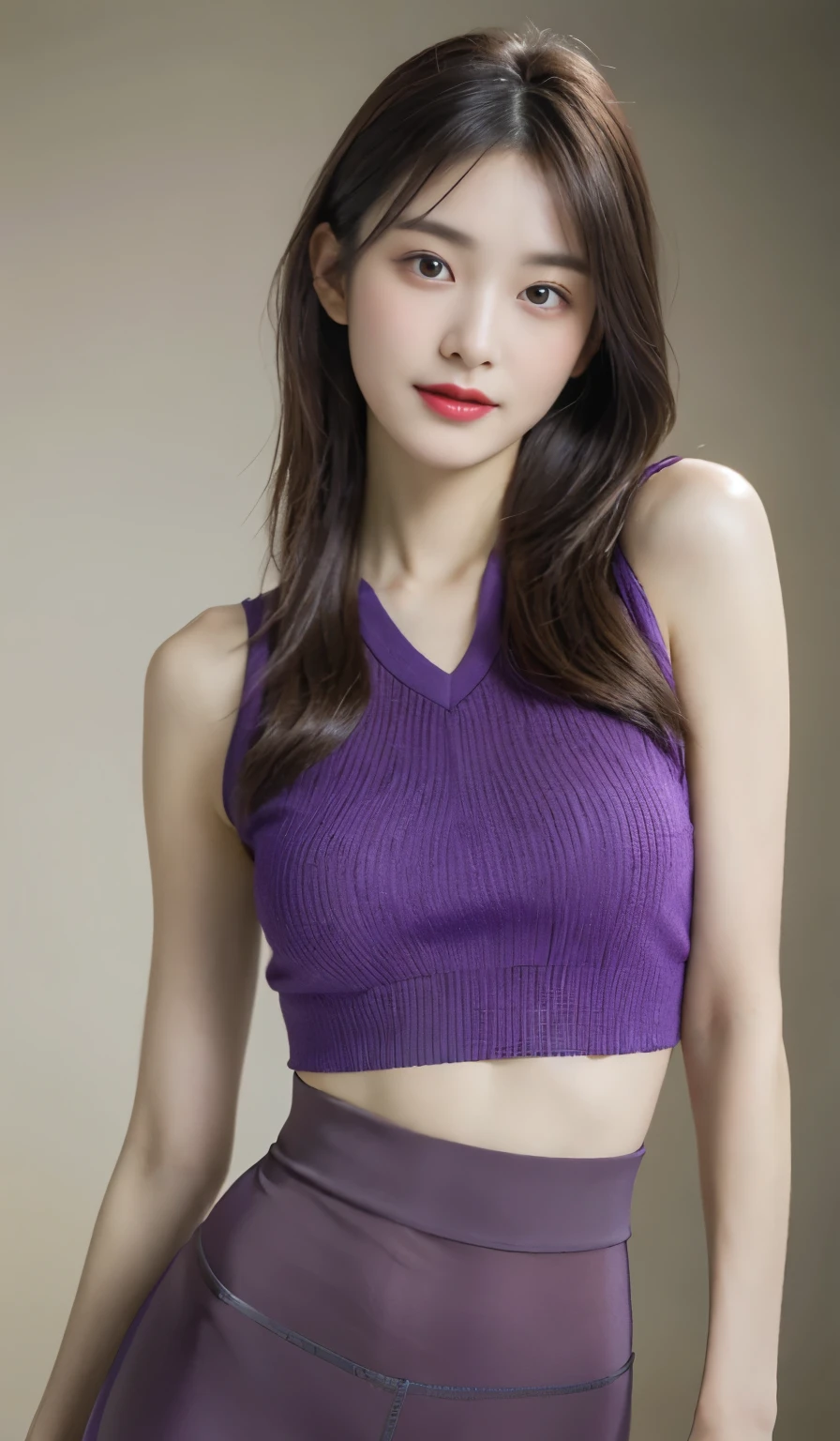 Pure erotic photography,Best Masterpiece,Good quality,超A high resolution,,Movie Angle,,Professional lighting, ,Perfect focus,realisticlying,Ultra-high resolution fabric texture,Korean babeeutiful women,looking directly into the camera,
with sexy look,photorealistic perfect body,Shiny skin,The face of the flawless goddeseautiful and delicate eyebrows and eyelashes,Sexy red lips,Perfect lip shape,seduct smile,clear skin texture,wetted skin,8k eye details,
8K pupils(Advanced facial details:1.1)Long dark brown hair,Clear strands of hair,pastel yellow background,
Golden ratio body type,photorealistic perfect body,all body,
Careful hair texture(Premium hair details:1.1),
(Advanced finger detailing:1.1)Clear finger depiction,
High quality work,(violet color sports tops, violet color sports leggings:1.4), slim waist, seductive, white running shoes, leg, lower body,thighs, thigh gap, flat chest, (skinny and fit body:1.3), thigh gap, thigh line, knee,
during exercise, pale skin, realistic glistening skin, no brand, lunge exercise, back ,