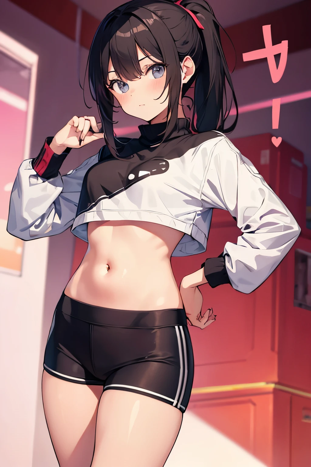 diet,cute,girl,ponytail,fun,Guts pose,Weight scale