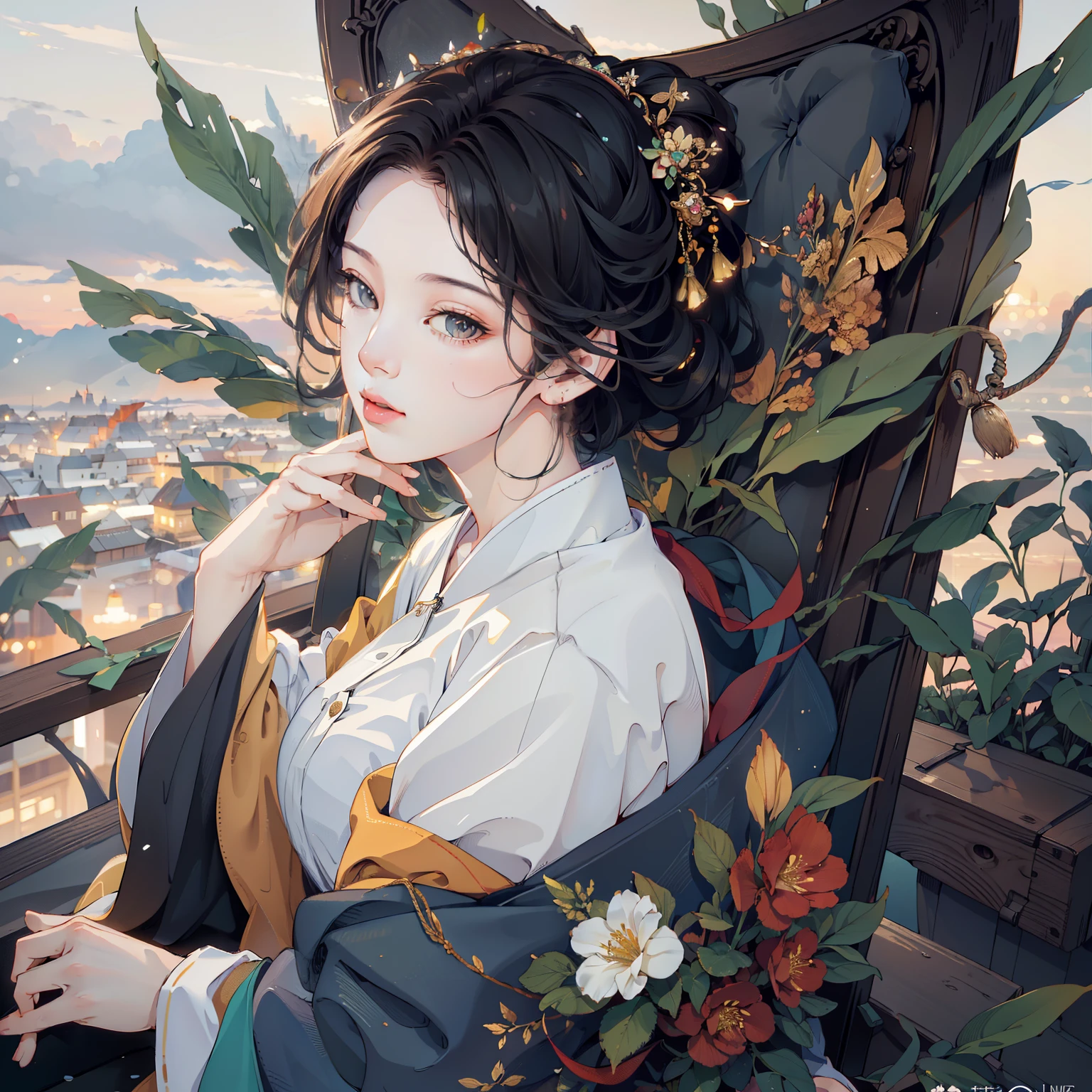 Generated Prompt:
"(best quality, 8k, highres, masterpiece:1.2), (realistic, photorealistic, photo-realistic:1.37), (ultra-detailed), ultra-high resolution, extremely detailed CG unity 8k wallpaper, physically-based rendering, cinematic lighting, full body, (bokeh:1.4), (1 boy), sitting, watching the sunset, warm evening sun, beautiful sky, cloudy, airplane trails, overlooking, from below"