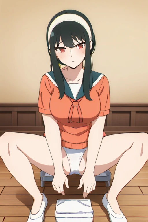 (masterpiece, highest quality: 1.2), alone, 1 girl, alone, ((Cotton panties with crotch))，，(((Squirting)))，Sailor suit，your heather,View your viewers, Long 黒 hair, head band, Earrings, Big Breasts, Medium Waist, Medium Hips, wide thighs, Embarrassing, charm, Good move...., Excellent anatomy,Browsing Caution，classroom，，Sailor suit，,(((put your hand inside your panties))), (( Masturbating by touching the vagina with your fingers)), love juice spilling on the floor, liquid splashing from girl&#39;Between the legs，whole body，nsfw，sitting on desk，love juice spilling on the floor, liquid splashing from girl&#39;Between the legs，