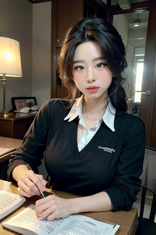 office uniform, Great lighting,  Cinema Lighting, Bustling Korean Town,
((SFW)), (highest quality, masterpiece:1.4), Absurd, Ultra-high-definition CG, 8k, High resolution, Beautiful Face, Detailed face, One girl, alone ,Braiding, Toned Up, Shiny skin, Tilt your head, still, bloom, Particles of light, Depth of written boundary,