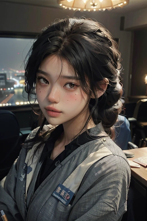 office uniform, Great lighting, Cinema Lighting, (Bustling Korean Town),
((SFW)), (highest quality, masterpiece:1.4), Absurd, Ultra-high-definition CG, 8k, High resolution, Beautiful Face, Detailed face, One girl, alone ,Braiding, Toned Up, Shiny skin, Tilt your head, still, bloom, Particles of light, Depth of written boundary,