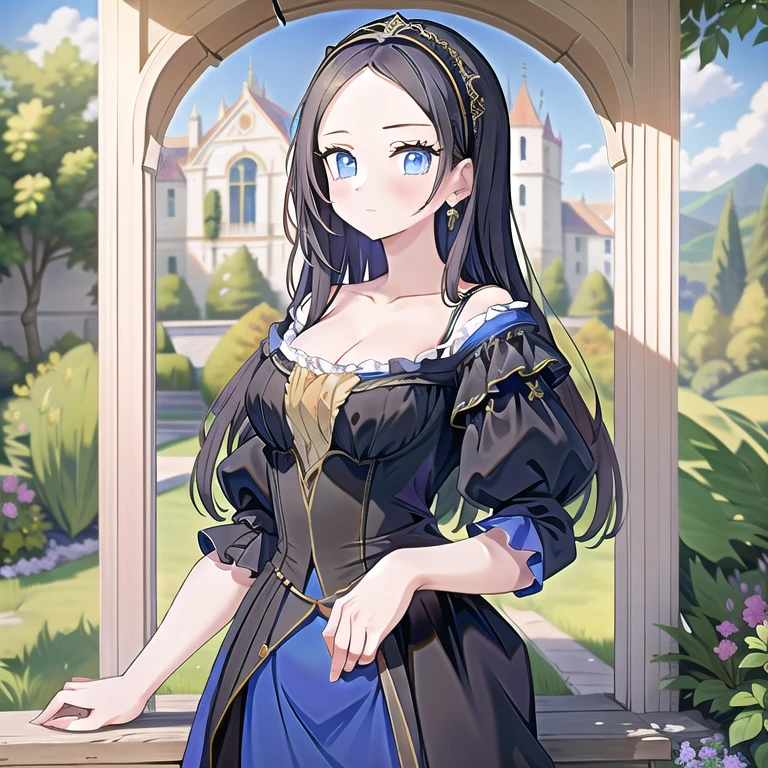 une femme, Mona Lisa, sexy, 25 ans, HD, masterpiece, in a medieval castle, dans la salle de bain, juppon, se lavant le visage