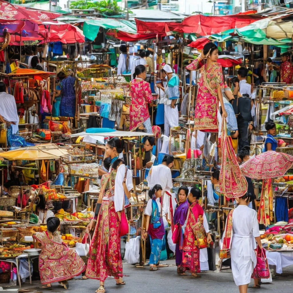 (best quality,ultra-detailed,highres:1.2),realistic(portraits),vivid colors,sharp focus,professional,studio lighting,physically-based rendering,bokeh, HDR,UHD A classy asian business woman strolling down the streets of bangkok, longnecked, snobby expression, wearing an elegant, traditional Asian themed outfit with intricate patterns and vibrant colors. Her waist-length black hair flows gracefully behind her. Onlookers can't help but stop and stare at her fashionable appearance, with admiration and curiosity in their eyes. She walks confidently, with an air of confidence and sophistication, each step exuding power and authority. The bustling streets of Bangkok become her stage as she moves gracefully, the sound of her clicking heels blending harmoniously with the city's vibrant energy. The sunlight gently kisses her skin, creating a soft, warm glow on her flawless complexion. The surrounding buildings and colorful market stalls create a lively backdrop, filled with unique details and textures. The scent of street food and the sound of chatter fill the air, adding to the atmosphere of the scene. The combination of modern city life and the elegance of tradition merges seamlessly, reflecting the dynamic spirit of Bangkok.
