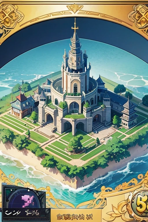 fantasy world, estilo isekai de anime, zona de comercio en la playa, estilo pixel art