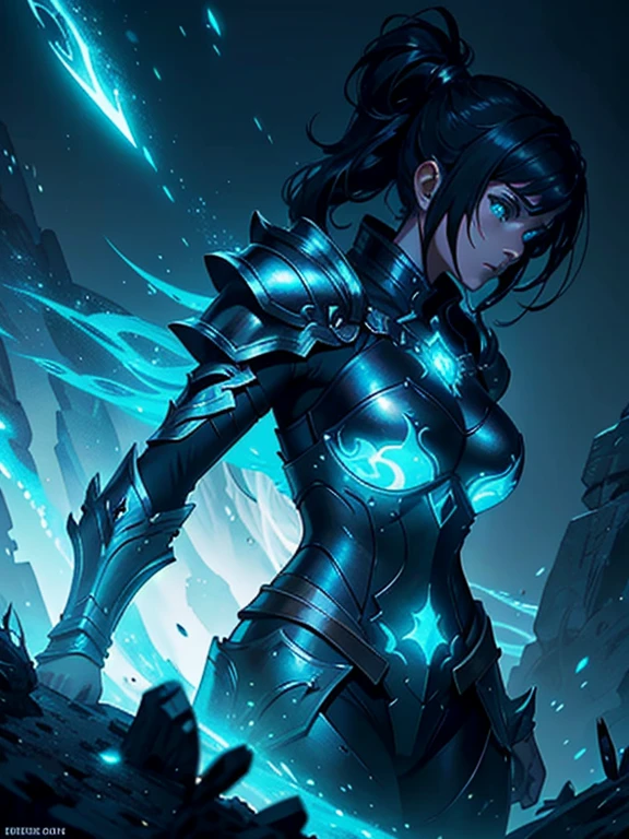 a close up of a woman in armor with glowing lights, epic fantasy digital art style, epic fantasy art style, epic fantasy art style hd, fantasy art behance, detailed digital 2d fantasy art, epic fantasy style art, 4k fantasy art, fantasy paladin woman, epic exquisite character art, epic fantasy character art, digital 2d fantasy art