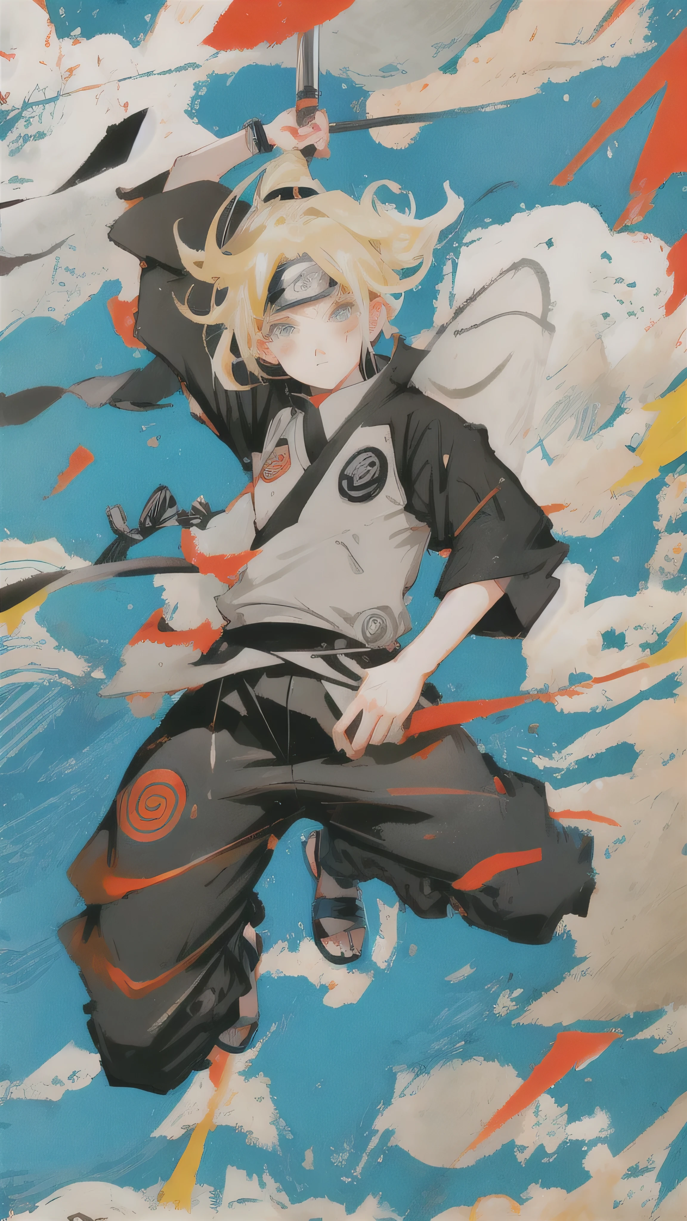 ANIME NARUTO SHIPPUDEN GIRL BLOND SHORT HAIR AND GRAY EYES