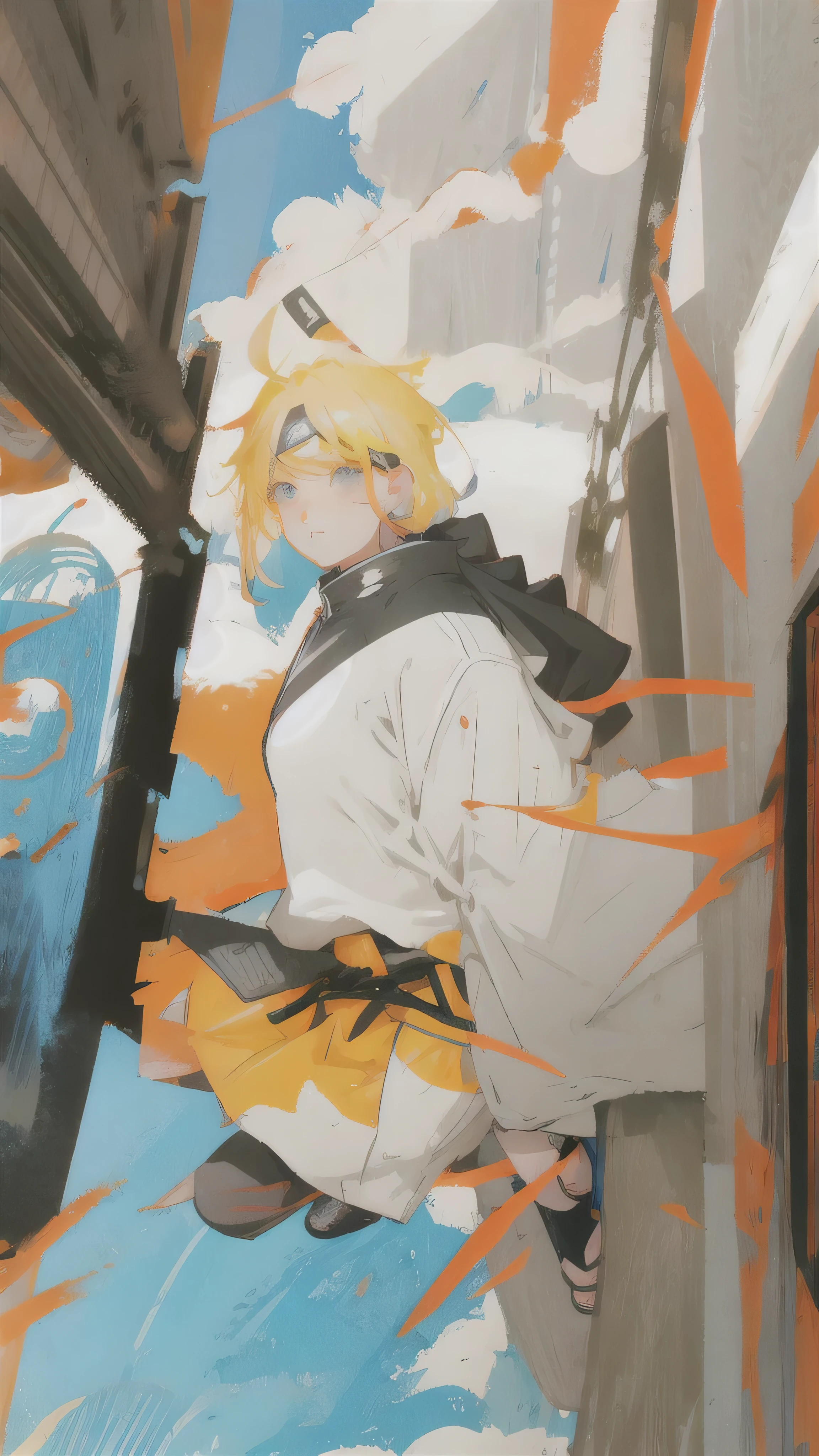 ANIME NARUTO SHIPPUDEN GIRL BLOND SHORT HAIR AND GRAY EYES