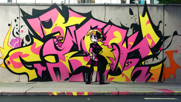 Girl's whole body,anime,Panties and stockings,Graffiti art,80's