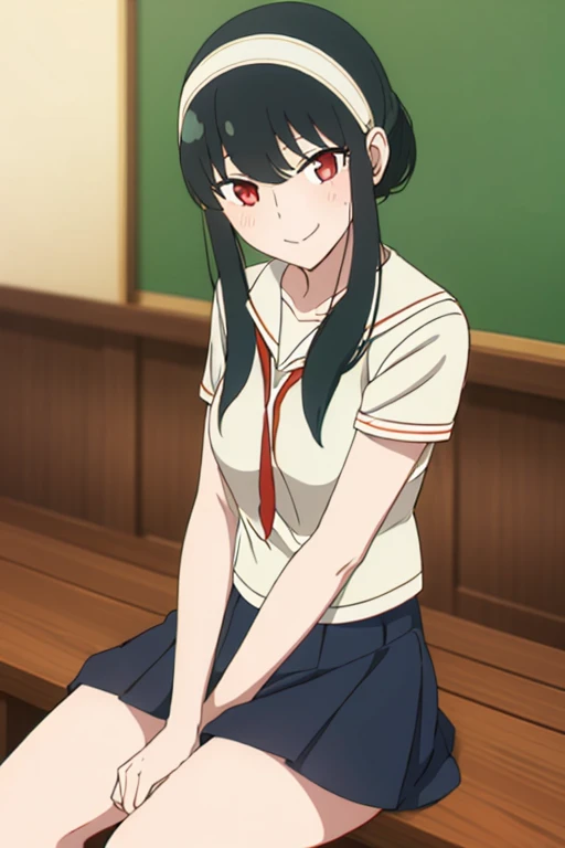 (masterpiece, highest quality: 1.2), alone, 1 girl, alone, panties，，black，string panties，Sailor suit，your heather, smile, Mouth closed, View audience, Long black hair, head band, Earrings, Big Breasts, Medium Waist, Medium Hips, wide thighs, Embarrassing, charm, smiling with her Mouth closed, Good move....., Excellent anatomy,panties，Browsing Caution，classroom，，Sailor suit，,(((pantiesの中に手を入れて))), (( Masturbating by touching the vagina with your fingers)), love juice spilling on the floor, liquid splashing from girl&#39;Between the legs，whole body，Browsing Caution，Sitting at a desk，love juice spilling on the floor, liquid splashing from girl&#39;Between the legs，