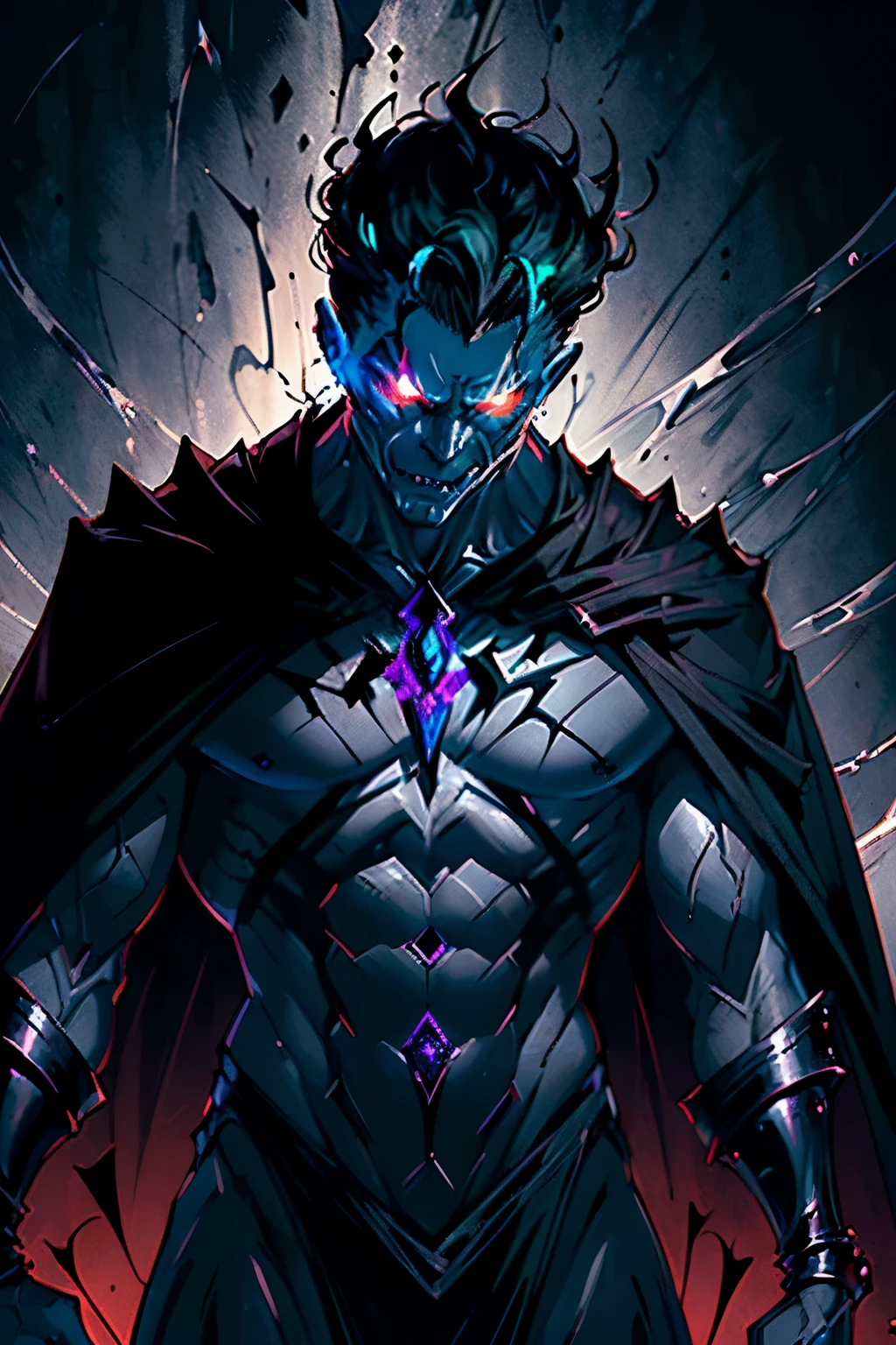 (NSFW, (((Masterpiece, Dark Regality, Human Villain))), (Shiny, sinister skin), (nfsw, 8K Wallpaper, High resolution), Intimidating physique, Sinister anatomy, Ominous aura, Malevolent gaze, Wicked grin,
(Surrounded by, Swirling shadows, Crackling energy), (High Quality, 1 villain), Dark, regal clothing, (Cape, Crowns, Thorns), (Detailed, Ebon accessories), (Striking, sinister posture),
(Majestic, Intimidating presence), (Aura, Radiating menace), (