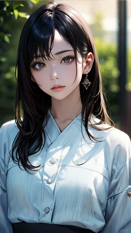 (((masterpiece))),(((High resolution)))、(((8K)))、(((perfect face)))、(((beauty of japan)))、25 years old、(((sexy shirt))), look at the camera, (top quality eyes), detailed face, detailed texture