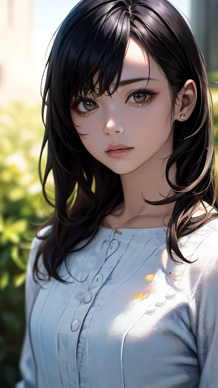 (hig彼st quality、8k、32k、masterpiece)、(Realistic)、(Realistic:1.2)、(High resolution)、Very detailed、Very beautiful face and eyes、1 girl、Round and small face、Tight waist、Delicate body、(hig彼st quality、Attention to detail、Rich skin detail)、(hig彼st quality、8k、Oil paint:1.2)、Very detailed、(Realistic、Realistic:1.37)、Bright colors、Full Body Shot