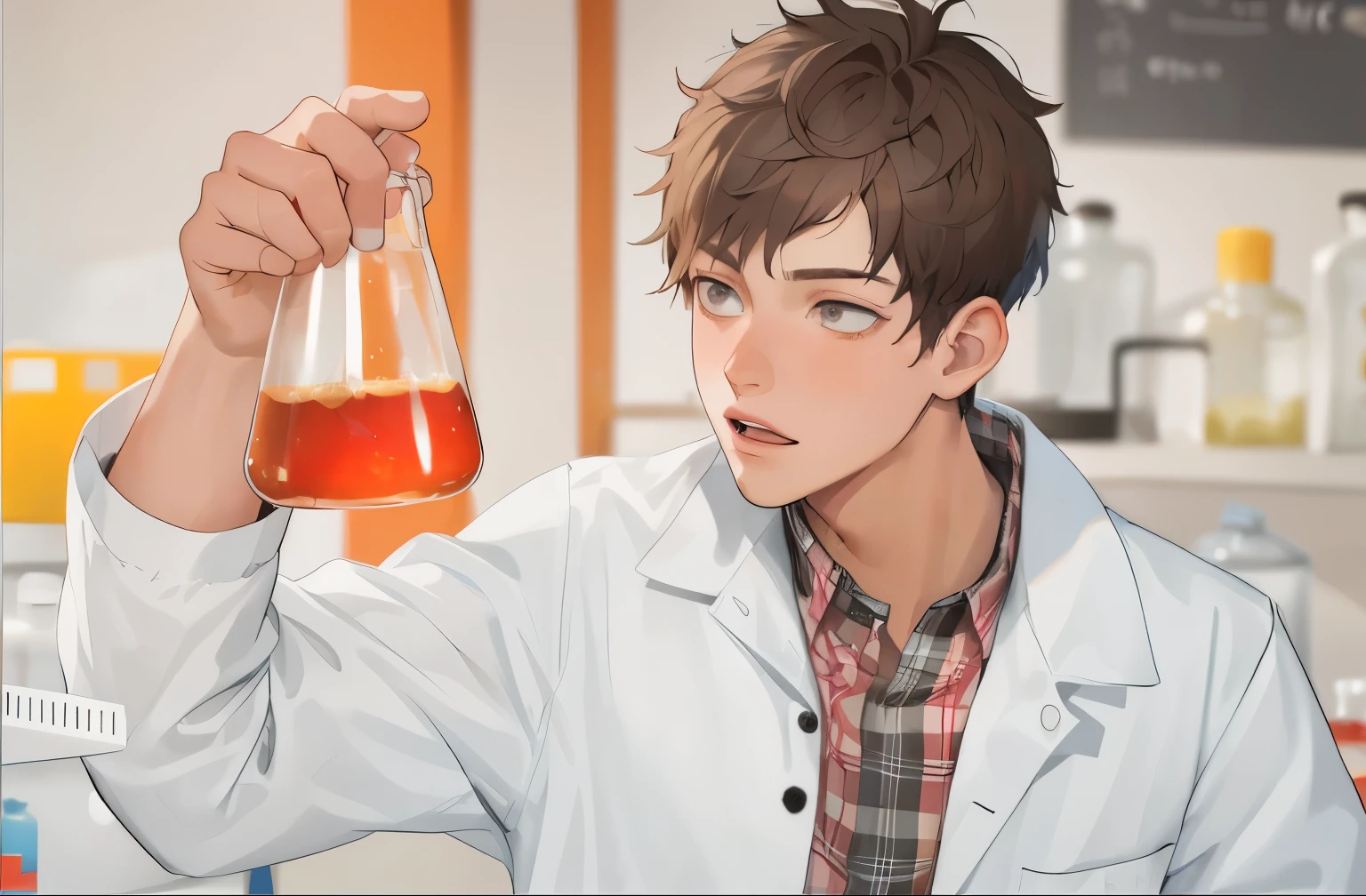 16 year old boy doing experiments