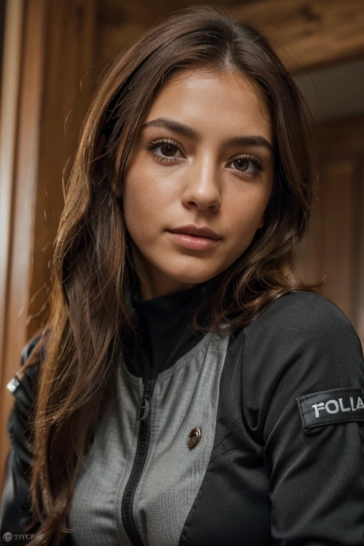 Breathtaking cinematic photo of a 30 year old girl with for the chestnut and Brown eyes, feliz, happy expression, boca cerrada, hermoso lips, detalles intrincados, Poca profundidad de campo, muy detallado, alto presupuesto, epic hollywood movie, gorgeous, obra maestra, galardonado, profesional, muy detallado, textura de piel detallada, (rubor: 0.5), (piel de gallina: 0.5). (la mujer mas hermosa del mundo) (for the chestnut) (pelo largo y rizado, Cabello salvaje, corte elegante) cara delgada, nariz fina, hermoso, very hermoso, perfecto face, esbelto body (esbelto), (for the chestnut) (Brown eyes ) (piel canela) cuerpo hermoso, cara occidental, ojos depredadores, Labios rosados, muslos gruesos. cuerpo completo, belleza occidental, nariz fina, hermoso, perfecto, ((Mejor calidad)), ((ultra-resolution)), ((fotorrealista: 1.4)), (detalles intrincados), perfecto face, constituir: 1.5 , cara clara, Detalles faciales. vista frontal ((uniforme, tactical suit, disfraz de agente, ESPIAR))