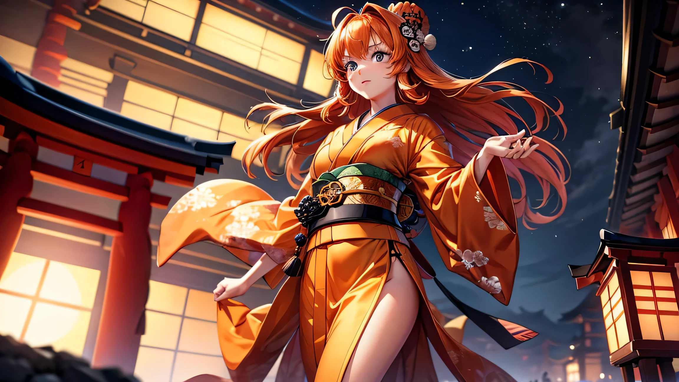 (Extreme detail CG Unity 8K wallpaper, Masterpiece, Highest Quality), (exquisite lighting and shadow, highly dramatic picture, Cinematic lens effect), (green kimono: 1.1), Adorable smile, Double Ponytail, blue eyes, blond hair, tight top, white gloves, mini skirt, dynamicpose), the background is the universe (great details, great lighting, Wide angle), (Excellent rendering, Basta, To stand out in your class), (Beautiful panties, peeking out from under the skirt :1.2), (Beautiful butt :1.2), (Upskirt, Lifted by the Wind), (tail on the lower back: 1.4) Salute, (Bent back :1.1)