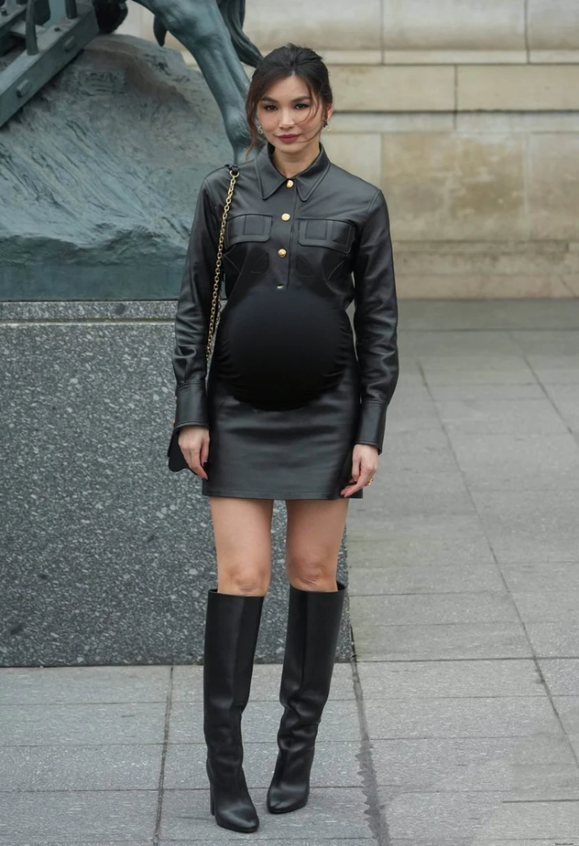 Large round pregnant belly