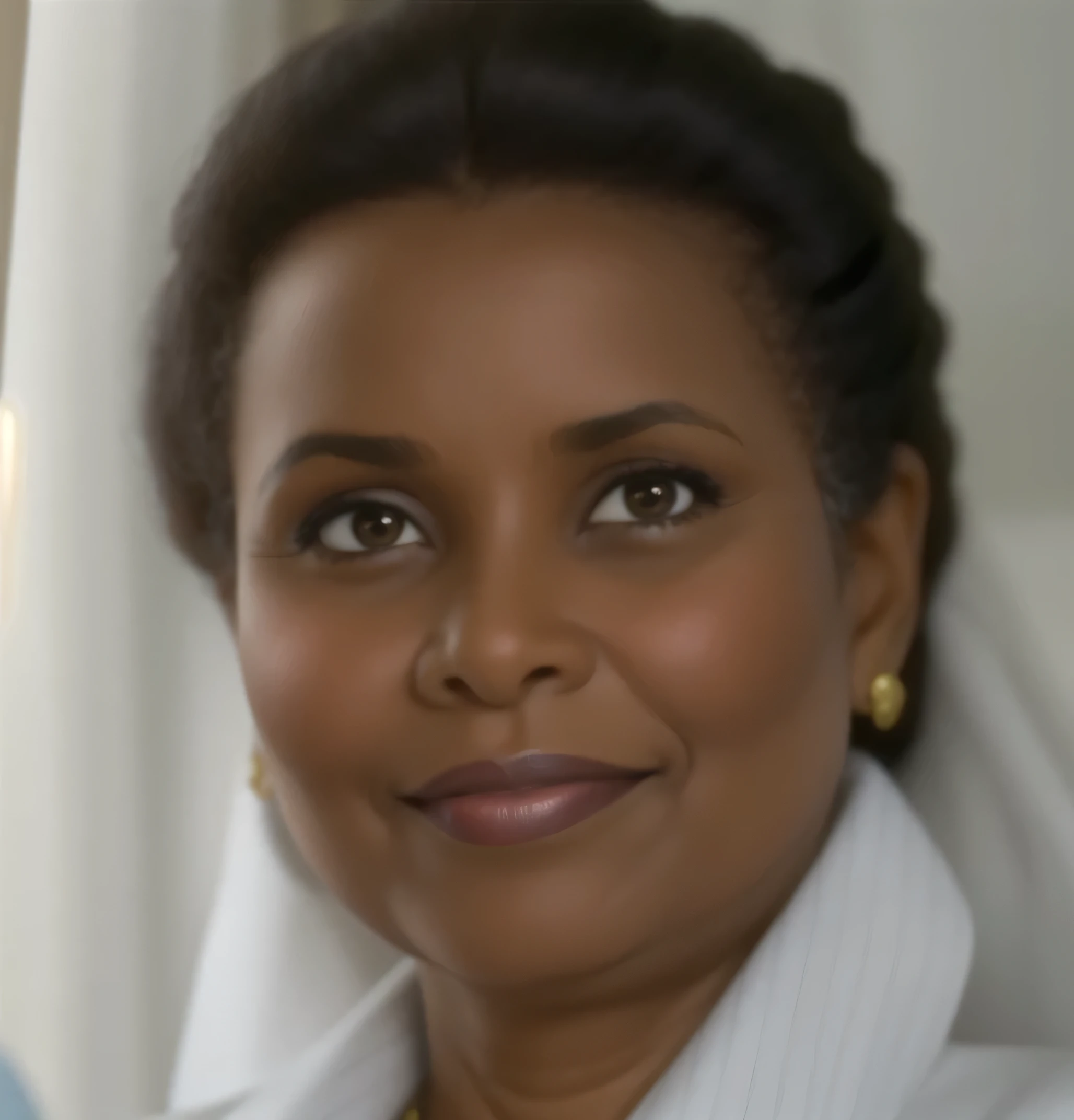 Woman,first lady of Eritrea, has dark skin, is 63 years old,she is looking straight ahead