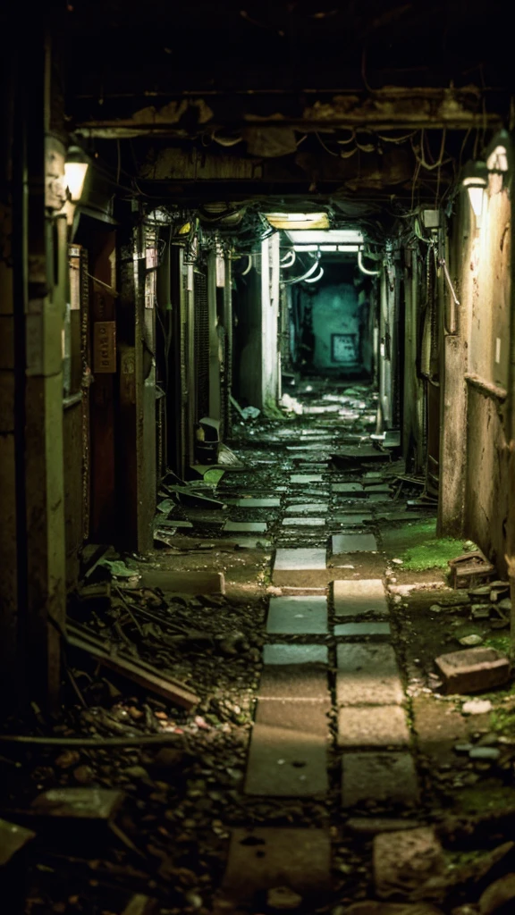 Underground street,moss,Collapse,Devastation,Inside the ruins,Showa,Glasses,Women,adventure,Black and White,