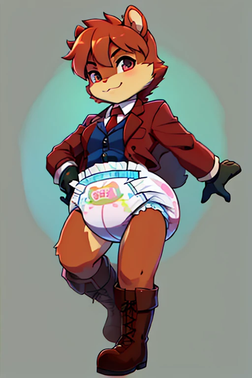 boy, rabbit, furry, bodyfur, blazer, diaper, gloves, boots