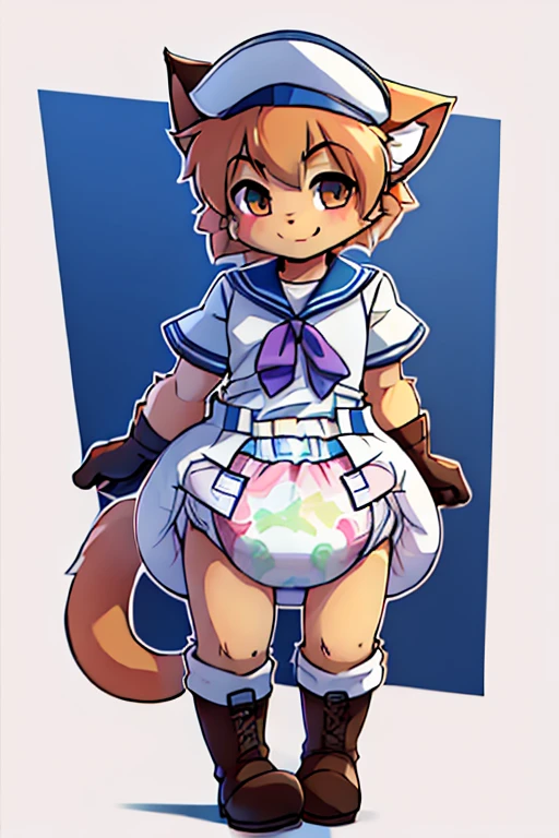boy, horse, furry, bodyfur, sailor suit, diaper, gloves, boots