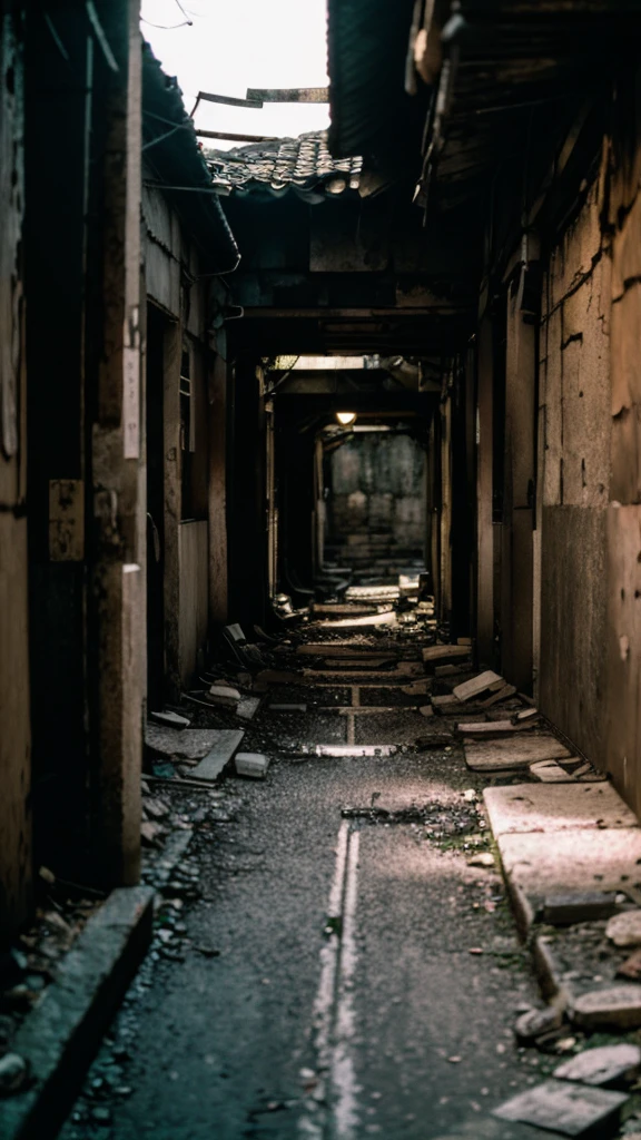 Showa,Underground street,Collapse,Devastation,Inside the ruins,Glasses,Women,adventure,Black and White,