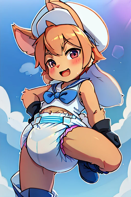 boy, rabbit, furry, bodyfur, sailor suit, diaper, gloves, boots