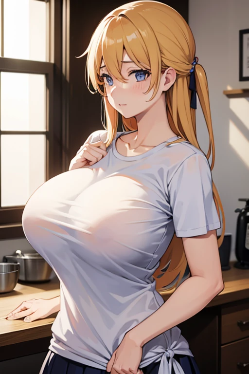 erina nakiri in tee shirt with very very big breast