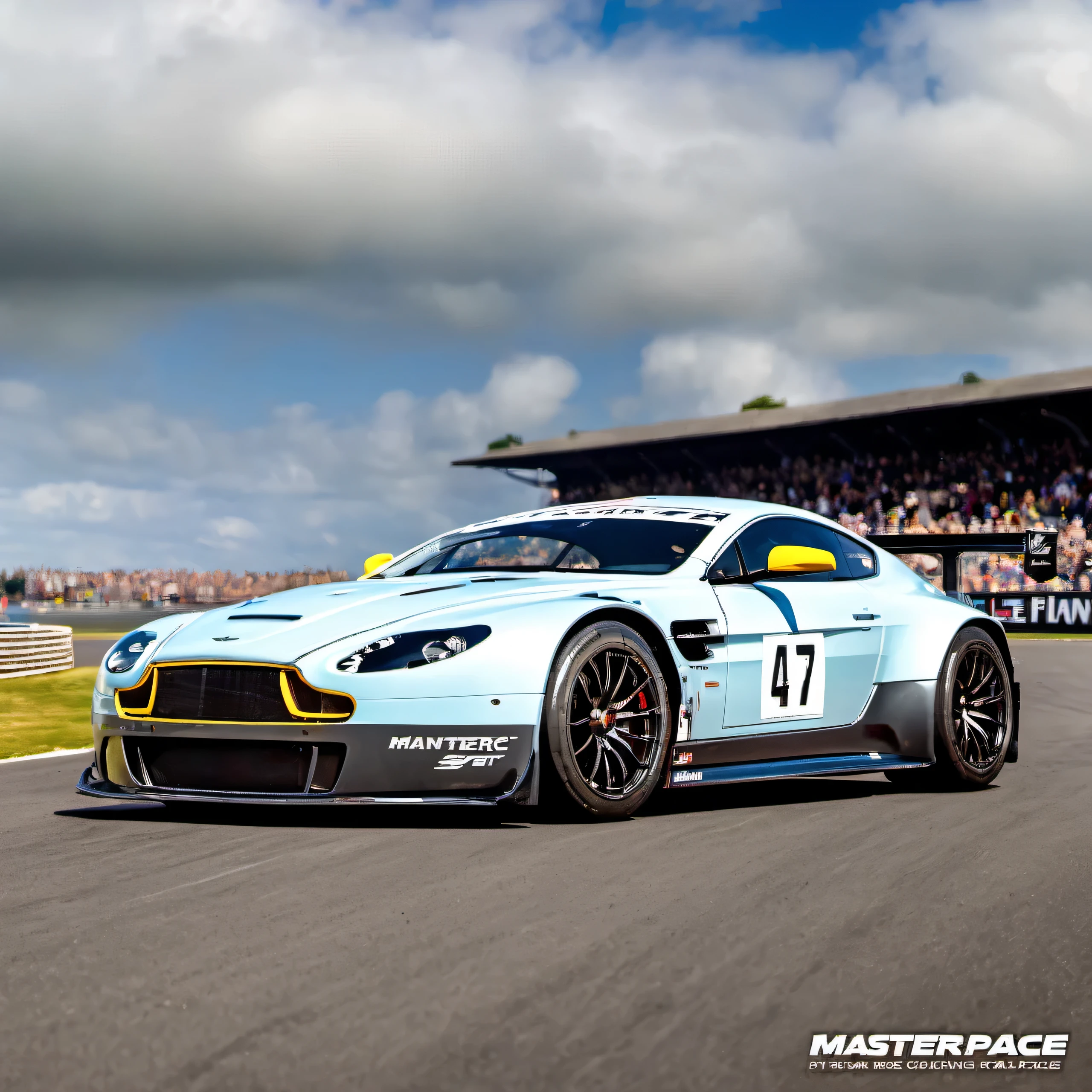 masterpiece, best quality, aston martin, V8 Vantage GT2, 2008, 2009, 2010, 2011, le mans race track