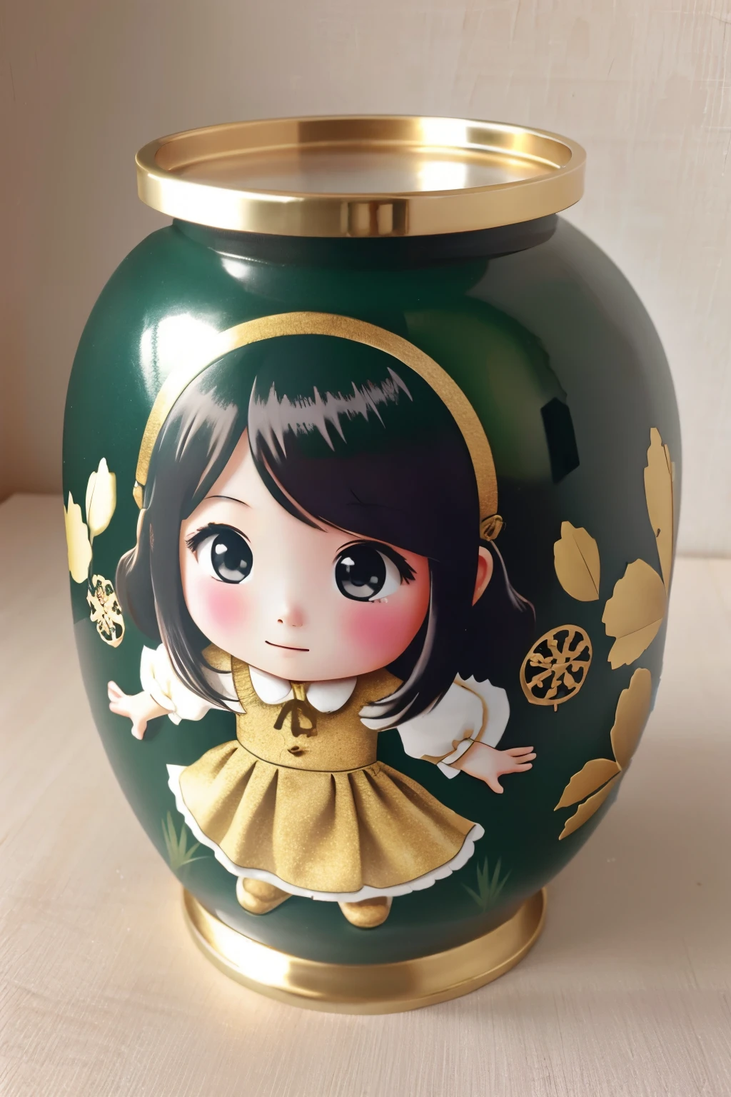 ()Please express the content as a chibi girl.(PAPERCUT、forest、ball)
