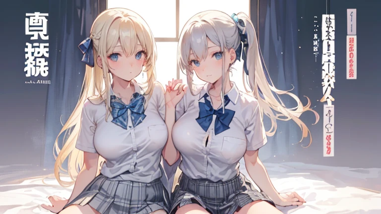 (masterpiece:1.2, highest quality), (Realistic, photoRealistic:1.4), Beautiful illustrations,
Watching the audience, Full Body, Front view:0.6,
1 girl, Japanese, high No background、girl, (Long Hair:1.5), Blown Hair, (Half Up, Half Updo), bangs, Hair between the eyes, Large Breasts:0.8,
Beautiful Hair, Beautiful Face, Blonde、Detailed and beautiful eyes, Beautiful clavicle, Beautiful body, Beautiful breasts, 美しいThighs, Beautiful feet, Beautiful fingers,
(Beautiful views), , No background
((Collared short-sleeved shirt, White shirt, , Grey plaid pleated skirt, Blue checked bow tie)), White panties,
(Are standing, , Cover your crotch with your hands、Place your hand on your chest, Hands between legs),
blush, ,Thighs、Plain background、smile