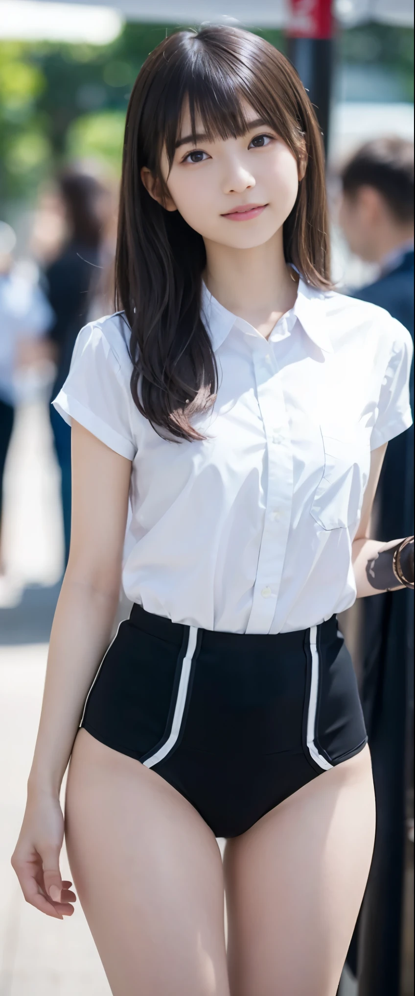 (masterpiece, highest quality:1.2), 8k, 12才のFull nudityの女の子, 85mm,Official AR RAW Photos, スーパースリムなスレンダーbeautiful girl, skirt、上Half BodyHalf BodyFull nudity、He pulled up his sleeveless white shirt.、Show off your breasts、beautiful medium-sized breasts、Show me your ears、Naked girls photoshoot、Full nudity, Cute face, close, Half Body, It was a race, Gardenia, beautiful girl, , Thighs, Short sleeve, Station platform、 Looking at the audience, No makeup, (Big smile), Film Grain, chromatic aberration, Sharp focus, Face Light, Bright lighting, 10 generations, Detailed face, Background Blur, (Dark red tie:1.1)、(((((( girl with her shirt tucked up))))))、((((((12才のFull nudity女子高生)))))、Tight waist、Embarrassing pose、Shy and nervous girl、 Sad face