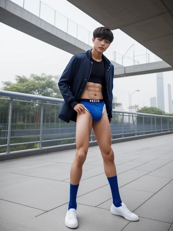 16 years old teenagers , very young , light-skin , wearing an dark blue  , tmasterpiece，k hd，the feet，black long socks，The barefoot , blue colour , handsome and cute , extreme cute boy , white skin , dark blue  boxers shorts , extremely tall and cute boy ,oppa model , handsome model , full body , dark blue boxers underwears short shorts , black socks , white light-skin , Chinese model , young boy , white skin , handsome and extremely cute , blue boxers  shorts , long black socks , handsome model , at the city , outdoor , model oppa , long legs , city world , cars around , high knee black socks ,black  long socks , stand up , extremely tall , extremely high , blue underwears , blue sports  , long black socks , clean and white legs , Chinese model , extremely long legs , clean and white thigh , heavy bulge , kid face , baby face , wearing jacket , blue underwears boxers , light and white skin , Chinese model , strike a pose ,  pose ,  boy , high knee black socks , long black socks , youth , detailed handsome chinese face