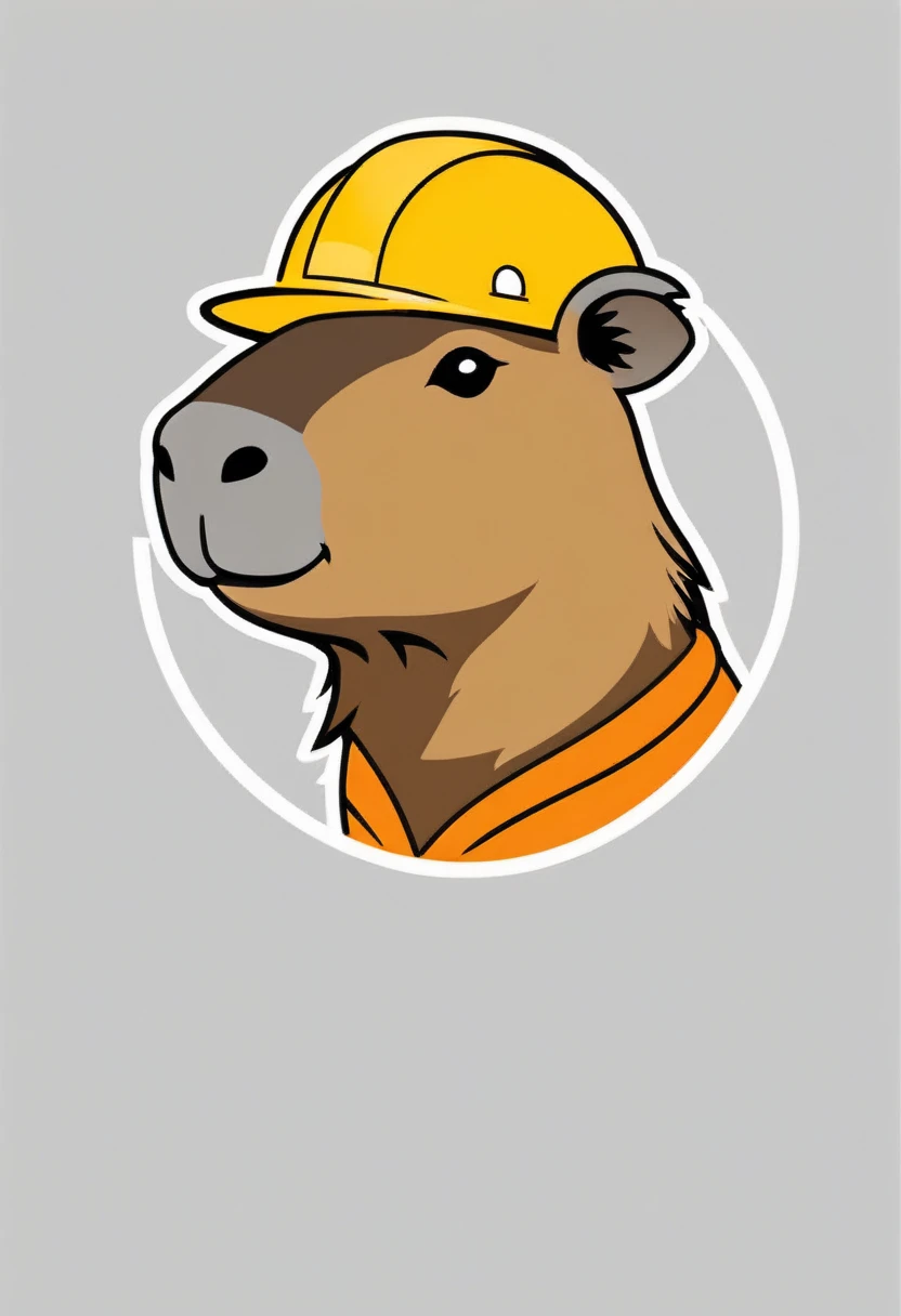 logo,logoredmaf, no-background, simple art, no details,SVG illustration,
A logo of a capybara with a construction worker yellow cap, construction worker yellow cap, capybara,construction helmet,side view shot,cute animal,yellow,construction worker clothes,orange clothes,happy,cirle logo,