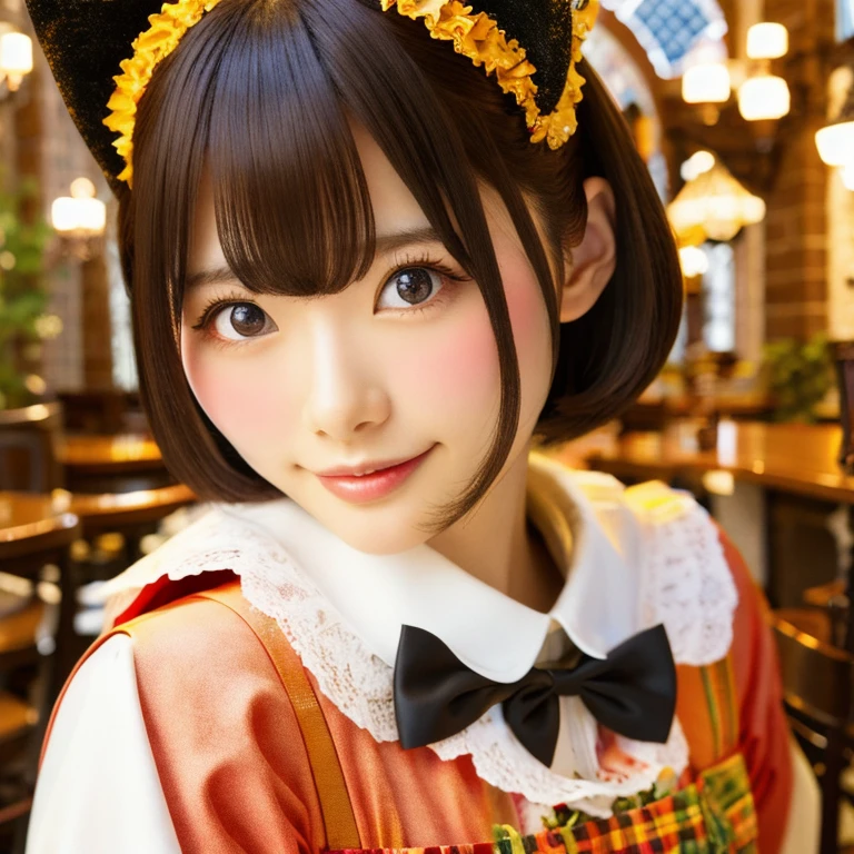 maid costume,(8k, RAW photo, best quality, masterpiece:1.2), (realistic, photo-realistic:1.4), (extremely detailed 8k wallpaper),Photo of a beautiful Japanese idol 20 years old woman.