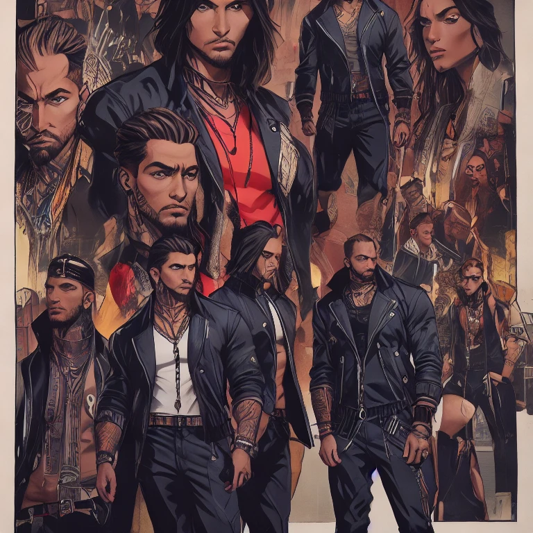 (masterpiece, best quality:1.2), man, mafia. ropa estilo urbano futurista.