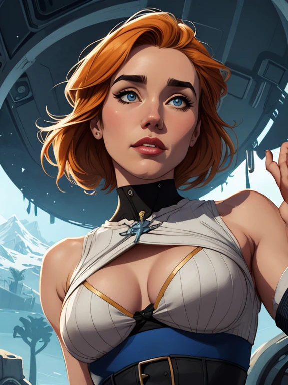 Personagem mulher estilo atompunk Fallout 4 Jennifer Connelly le com marcas de guerras Imagem de desenho animado de uma mulher .Ilustra??o estilo desenho animado, estilo de arte dos desenhos animados, estilo de arte dos desenhos animados, digital illustration style, estilo atompunk design de personagens altamente detalhado, arte digital detalhada coragem, Forest fan art, Design de personagens de retrato, beautiful digital illustration, retrato de alta qualidade, Arte em quadrinhos, mulher jovem cabelo com transas lindas . Queen Anna of ArendelleBeautiful lined eyes Medium large bust and wonderful sexy clothes. image expression of sexual desire from waist to head illustration Queen Anne of Arendelle atompunk style Fallout 4 The perspective is from below, enfatizando a majestade e o poder da Gigante."