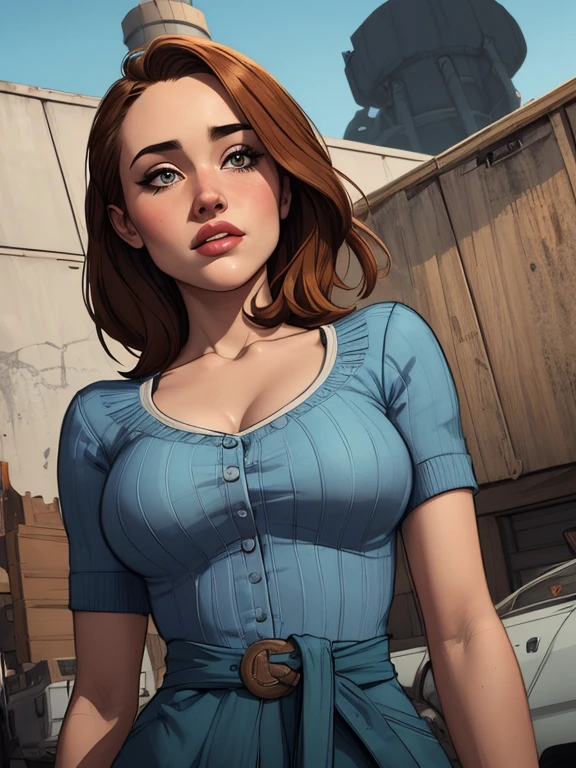 Character style Cartoon style digital illustration GTA style female style beautiful breasts symmetrical medium breasts Fiona with war marks Cartoon image of a woman .Ilustra??o estilo desenho animado, estilo de arte dos desenhos animados, estilo de arte dos desenhos animados, digital illustration style, estilo atompunk design de personagens altamente detalhado, arte digital detalhada coragem, Forest fan art, Design de personagens de retrato, beautiful digital illustration, retrato de alta qualidade, Arte em quadrinhos, mulher jovem cabelo com transas lindas . Eyelined eyes Medium large bust and wonderful sexy clothes.
